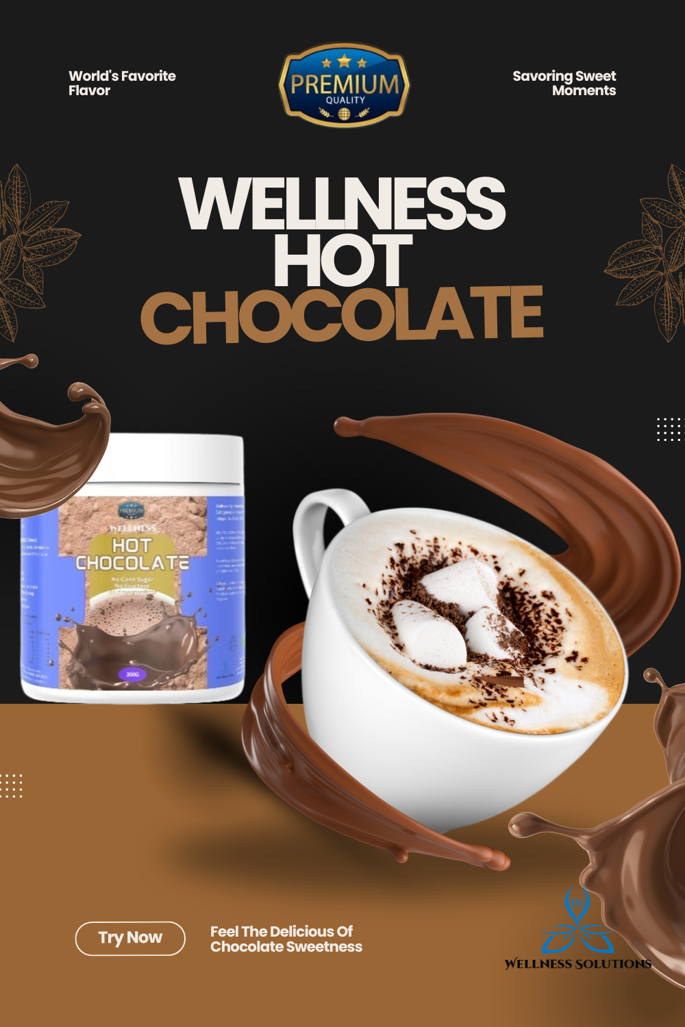 Brown Black Modern How To Make A Hot Chocolate Pinterest Pin (1)